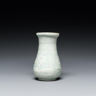 A Chinese pear-shaped qingbai vase, Song/Jin