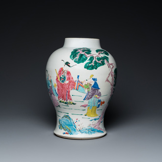 A Chinese famille rose 'Sanxing' vase, Yongzheng