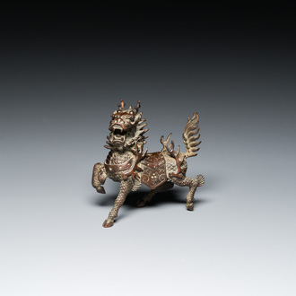 A Chinese bronze qilin, probably Kangxi