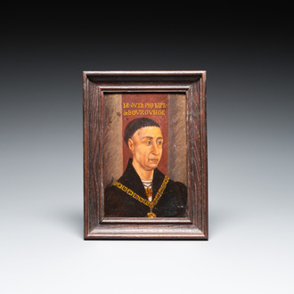 French school: Portrait of Philip the Good, oil on panel, 19th C. or earlier