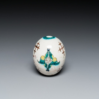 A polychrome egg-shaped hanging ornament, Kutahya, Turkey, 19th C.