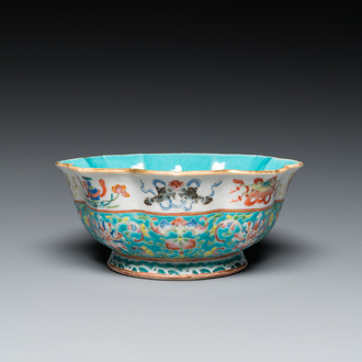 A Chinese famille rose flower-shaped 'bajixiang' bowl, Tongzhi mark and of the period