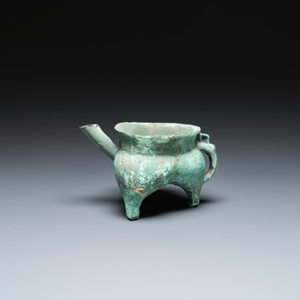 A Chinese bronze 'he' wine ewer, Western Zhou, ca. 11th-8th C. b.C.