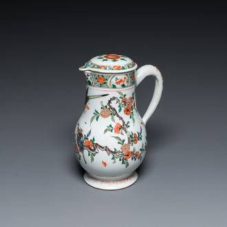 A Chinese famille verte ewer and cover, Kangxi