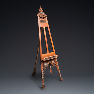 A large Islamic bone-inlaid wooden painter's easel, probably Egypt, 19th C.