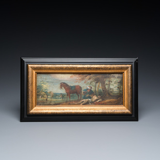 Flemish school, 17th C.: 'The Good Samaritan', oil on copper