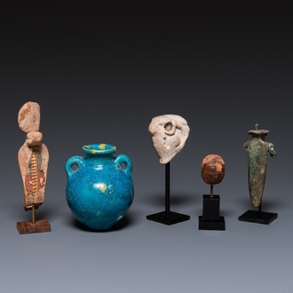 Five various Egyptian pieces, New Kingdom to Late Period