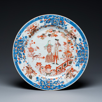 A Chinese verte-Imari 'Governor Duff' dish, Yongzheng