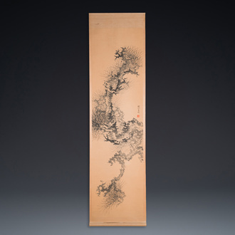 Hua Ao 華鰲 (China, 19th C.): 'Pine tree branch', ink on paper, 2nd half 19th C.