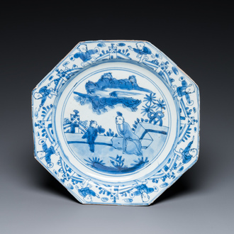 Een Chinese blauw-witte octagonale schotel, Transitie periode