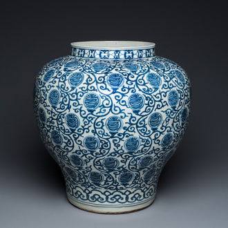 A large Chinese blue and white 'Shou' jar, Wanli mark but probably Republic