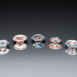 Five Chinese Imari-style salts, Kangxi/Qianlong