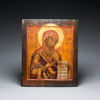 A Russian 'Mother of God' icon, 19th C.