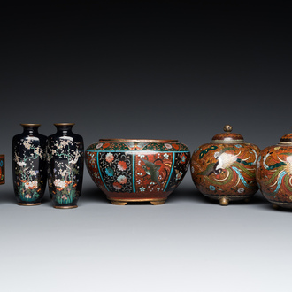 Six Japanese cloisonné wares, Meiji, 19/20th C.