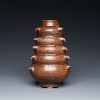 A Chinese monochrome brown-glazed vase, Song