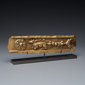 A gilt copper alloy altar fragment, Tibet, 17th C.