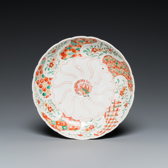 A Chinese wucai ko-sometsuke 'phoenix' plate for the Japanese market, Transitional period