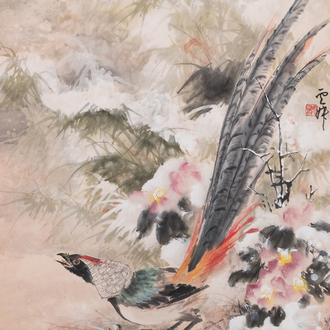 Xu Yunshu 徐雲叔 (1947- ): 'Fazant', inkt en kleur op papier