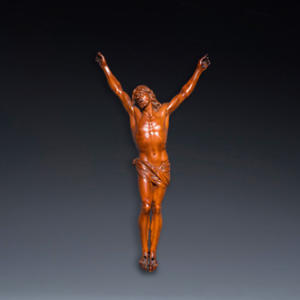 A Flemish carved boxwood Corpus Christi, 17th C.