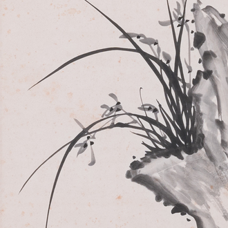 Zhang Boju 張伯駒 (1898-1982): 'Orchidee', inkt op papier