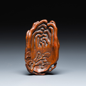 A Chinese bamboo wood carving of a Buddha's hand, 17/18th C.