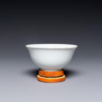 A Chinese monochrome white-glazed bowl, Jinlu Dajiao Tan Yong 金箓大醮壇用 mark, Jiajing