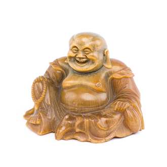 A rare Chinese rhinoceros horn sculpture of Buddha, 19th C.