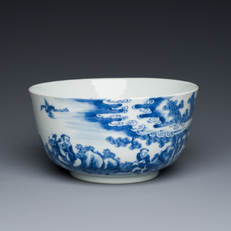 A Chinese blue and white 'Bleu de Hue' bowl for the Vietnamese market, Nhuoc Tham Tran Tang mark for the Tu Duc emperor, 1848-1883