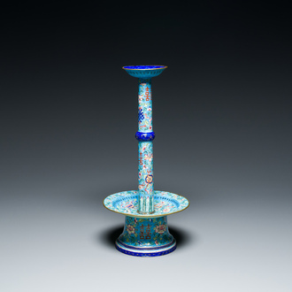 A large Chinese Canton enamel hat stand, Qianlong/Jiaqing