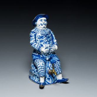 A blue and white Dutch Delft table fountain or 'Bobbejak', 18th C.