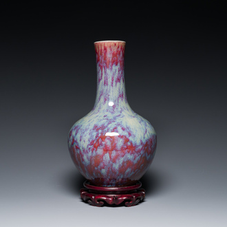 A Chinese flambé-glazed bottle vase, 19th C.