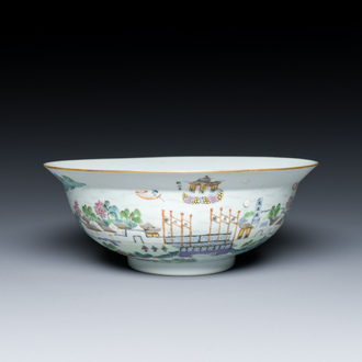 A Chinese famille rose 'Dong Hu Ye Yue 東湖夜月' bowl, Daoguang mark and of the period