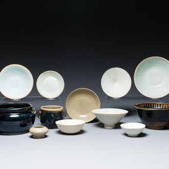 A varied collection of Chinese porcelain and pottery, Song and later
