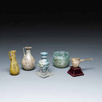 Five Roman glass flasks, 1st/3rd C.