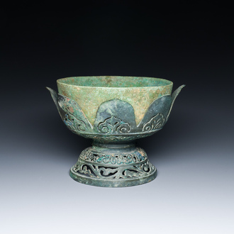 A Vietnamese bronze 'lotus' bowl, Champa culture, 15th C.