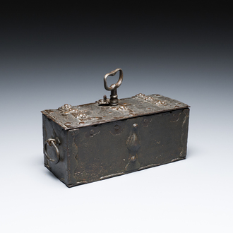 A small German cast iron strongbox, probably Nuremberg, 1st half 16th C.