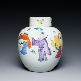 A Chinese famille rose jar and cover, Yongzheng
