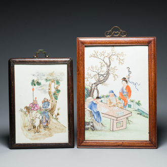 Two Chinese famille rose plaques, Republic