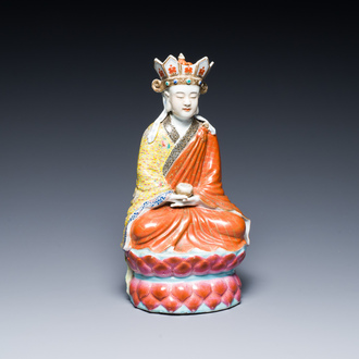 A Chinese famille rose figure of Doumu, Zhu Mao Ji Zao 朱茂記造 mark, Republic