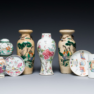 A varied collection of Chinese famille rose and famille verte porcelain, Yongzheng and later