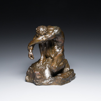 Alfredo Pina (1883-1966): 'The vanquished', bronze
