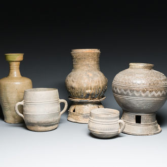 Five early Korean pottery wares, Silla and Goryeo, 5th C. and later