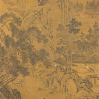 Zhou Chen 周臣 (1460-1535): 'Mountainous landscape', ink on silk