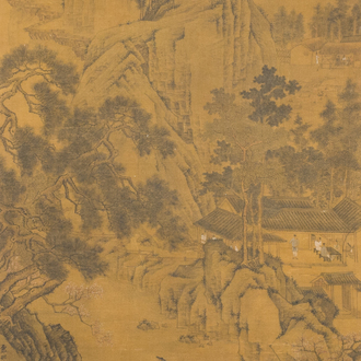 Zhou Chen 周臣 (1460-1535): 'Bergachtig landschap', inkt op zijde