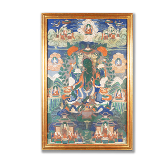 Een thangka met Groene Tara, Tibet, 18/19e eeuw