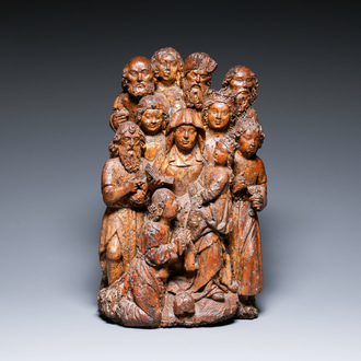 A Flemish carved oak 'Saint Anne Teaching the Virgin to Read' group, 16th C.