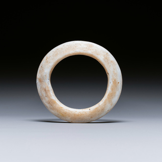 A Chinese white jade bracelet, Liangzhu culture, Neolithic period