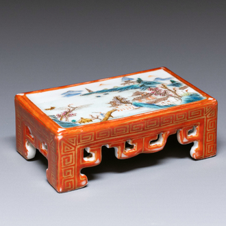 A Chinese famille rose scholar's object, Qianlong mark, Republic