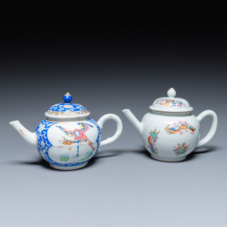 Deux théières couvertes en porcelaine de Chine famille rose, Yongzheng/Qianlong