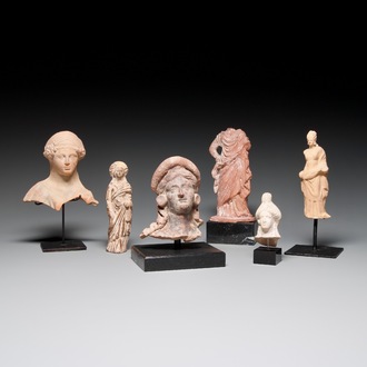 Six various Greek terracotta sculptures, 5th/3rd C. b.C.
